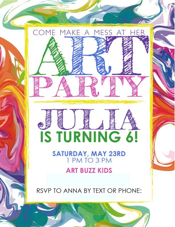 Painting Birthday Party Invitation, designed by Anna Hartman, Creative