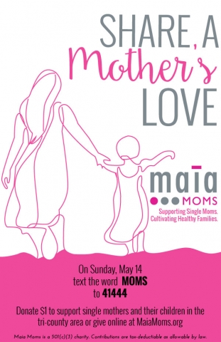 Maia Moms Text-to-Give Campaign Materials, designed by Anna Hartman, Creative